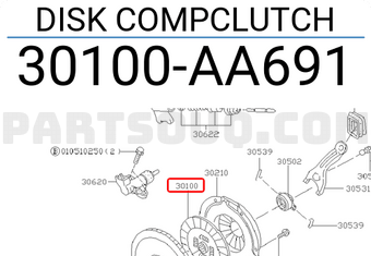 Subaru 30100AA691 DISK COMPCLUTCH