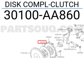 Subaru 30100AA860 DISK COMPL-CLUTCH
