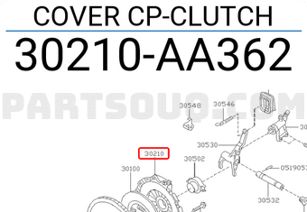 Subaru 30210AA362 COVER CP-CLUTCH