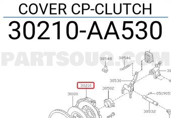 Subaru 30210AA530 COVER CP-CLUTCH