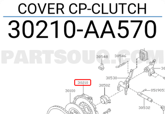 Subaru 30210AA570 COVER CP-CLUTCH