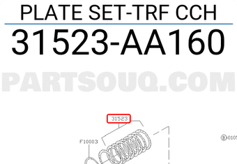 Subaru 31523AA160 PLATE SET-TRF CCH