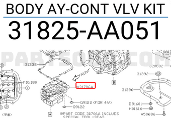 Subaru 31825AA051 BODY AY-CONT VLV KIT