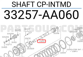 Subaru 33257AA060 SHAFT CP-INTMD