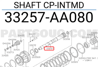 Subaru 33257AA080 SHAFT CP-INTMD