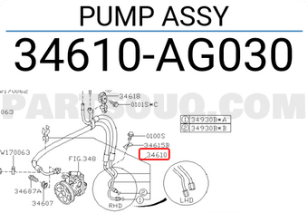 Subaru 34610AG030 PUMP ASSY