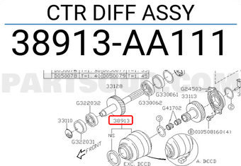 Subaru 38913AA111 CTR DIFF ASSY