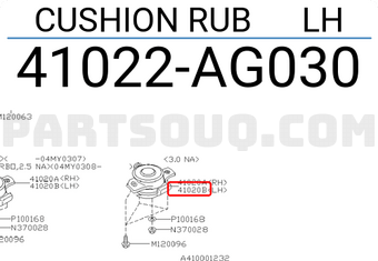 Subaru 41022AG030 CUSHION RUB LH