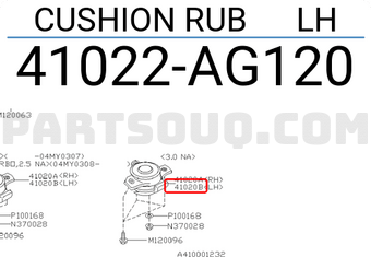 Subaru 41022AG120 CUSHION RUB LH