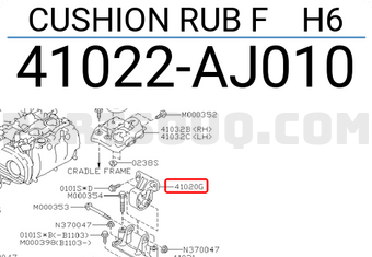 Subaru 41022AJ010 CUSHION RUB F H6