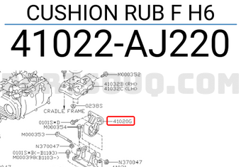 Subaru 41022AJ220 CUSHION RUB F H6