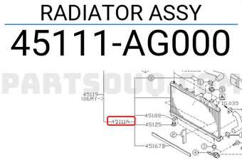 Subaru 45111AG000 RADIATOR ASSY