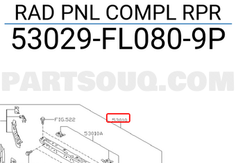 Subaru 53029FL0809P RAD PNL COMPL RPR