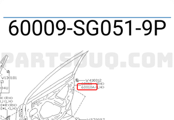 Subaru 60009SG0519P PANEL ASSEMBLY-FRONT DOOR,LEFT
