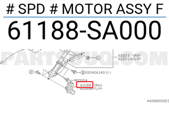 Subaru 61188SA000 # SPD # MOTOR ASSY F