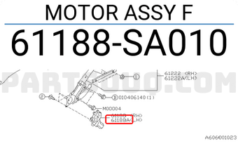 Subaru 61188SA010 MOTOR ASSY F