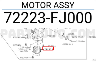 Subaru 72223FJ000 MOTOR ASSY