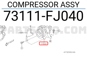 Subaru 73111FJ040 COMPRESSOR ASSY