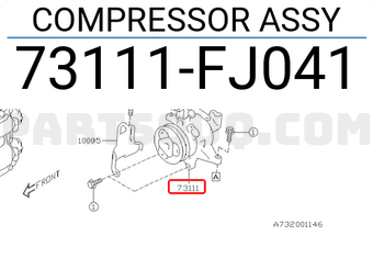 Subaru 73111FJ041 COMPRESSOR ASSY