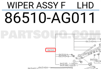 Subaru 86510AG011 WIPER ASSY F LHD