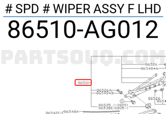 Subaru 86510AG012 # SPD # WIPER ASSY F LHD