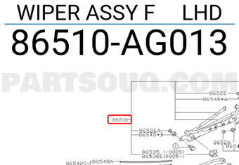 Subaru 86510AG013 WIPER ASSY F LHD
