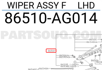 Subaru 86510AG014 WIPER ASSY F LHD