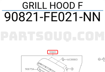 Subaru 90821FE021NN GRILL HOOD F