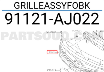 Subaru 91121AJ022 GRILLEASSYFOBK