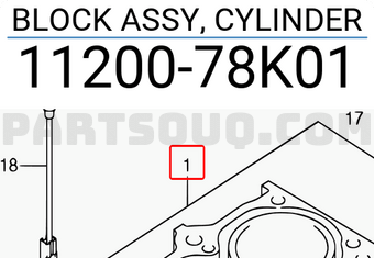 Suzuki 1120078K01 BLOCK ASSY, CYLINDER