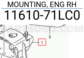 Suzuki 1161071LC0 MOUNTING, ENG RH
