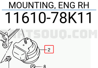 Suzuki 1161078K11 MOUNTING, ENG RH