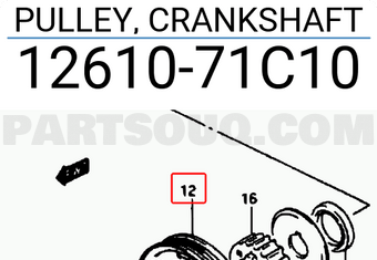 Suzuki 1261071C10 PULLEY, CRANKSHAFT
