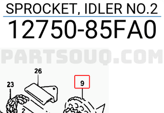 Suzuki 1275085FA0 SPROCKET, IDLER NO.2