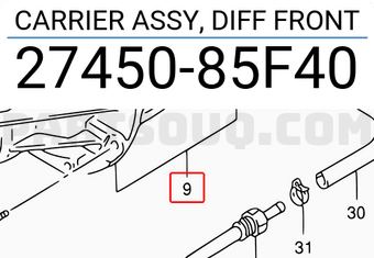 Suzuki 2745085F40 CARRIER ASSY, DIFF FRONT