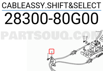 Suzuki 2830080G00 CABLEASSY.SHIFT&SELECT