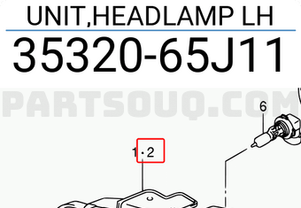 Suzuki 3532065J11 UNIT,HEADLAMP LH