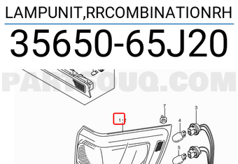 Suzuki 3565065J20 LAMPUNIT,RRCOMBINATIONRH