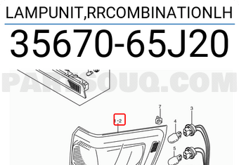 Suzuki 3567065J20 LAMPUNIT,RRCOMBINATIONLH
