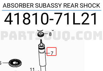 Suzuki 4181071L21 ABSORBER SUBASSY REAR SHOCK