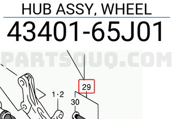 Suzuki 4340165J01 HUB ASSY, WHEEL
