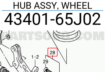 Suzuki 4340165J02 HUB ASSY, WHEEL