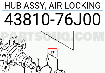 Suzuki 4381076J00 HUB ASSY, AIR LOCKING