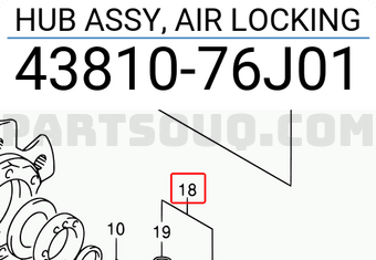 Suzuki 4381076J01 HUB ASSY, AIR LOCKING