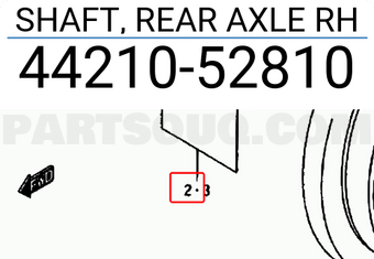 Suzuki 4421052810 SHAFT, REAR AXLE RH