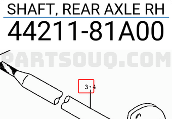 Suzuki 4421181A00 SHAFT, REAR AXLE RH