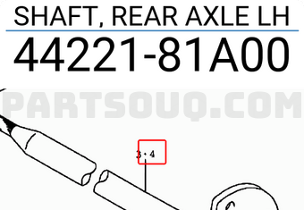 Suzuki 4422181A00 SHAFT, REAR AXLE LH