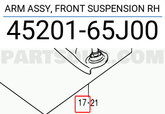 Suzuki 4520165J00 ARM ASSY, FRONT SUSPENSION RH