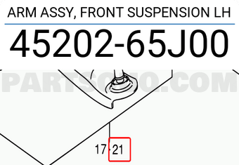 Suzuki 4520265J00 ARM ASSY, FRONT SUSPENSION LH