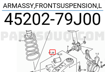 Suzuki 4520279J00 ARMASSY,FRONTSUSPENSION,L